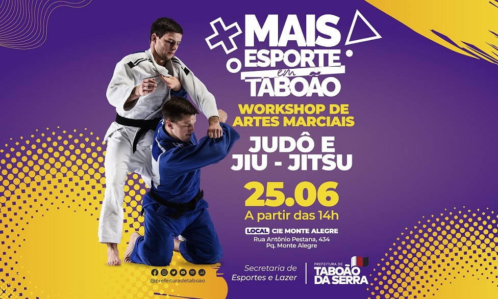 Prefeitura realizará Workshop de Judô e Jiu-Jitsu no sábado, 25/06